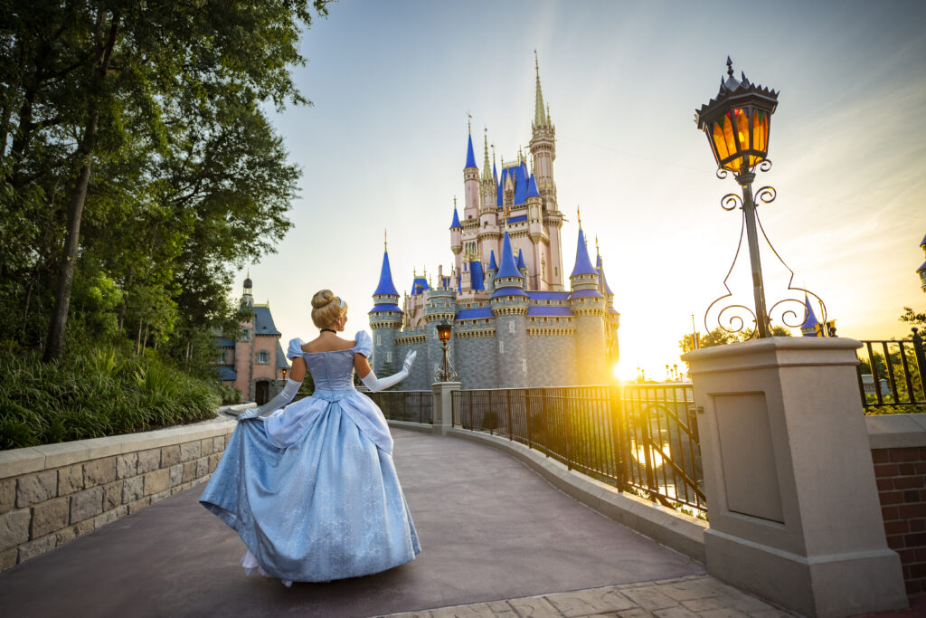 Cinderella Castle in Walt Disney World, at sunrise