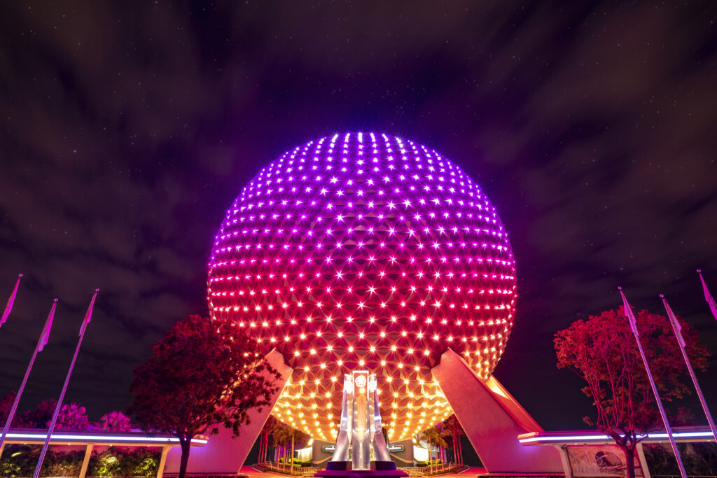 EPCOT - Spaceship Earth at night