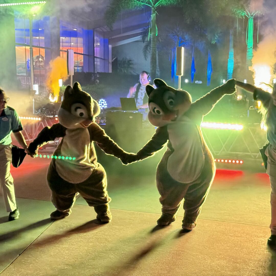 Chip and Dale dancing at EPCOT